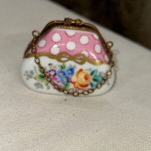 Limoges Pink and White Floral Clutch